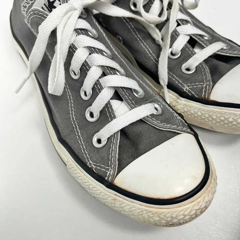 Converse SIZE 7 Women’s Low Top Gray Canvas Sneakers Lace Up - Picture 3 of 10